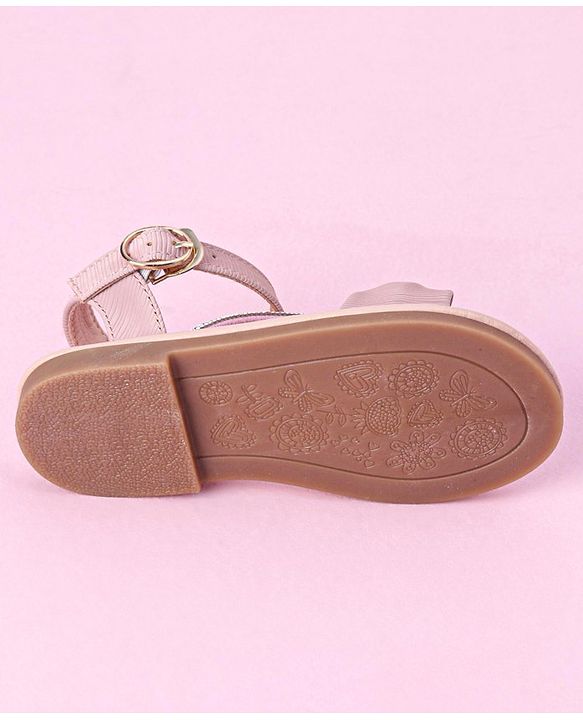 Cute Walk by Babyhug Buckle Closure Sandal with Bow & Stud Detailing - Pink