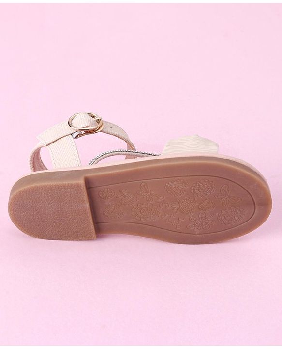 Cute Walk by Babyhug Buckle Closure Sandal with Bow & Stud Detailing - Beige