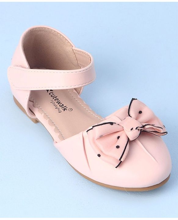 Cute Walk by Babyhug Velcro Closure Bellies with Bow Applique - Pink