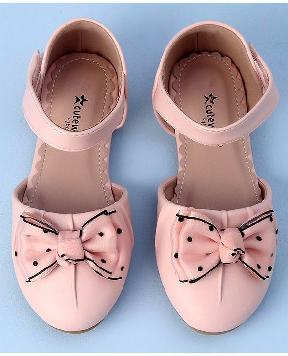 Cute Walk by Babyhug Velcro Closure Bellies with Bow Applique - Pink
