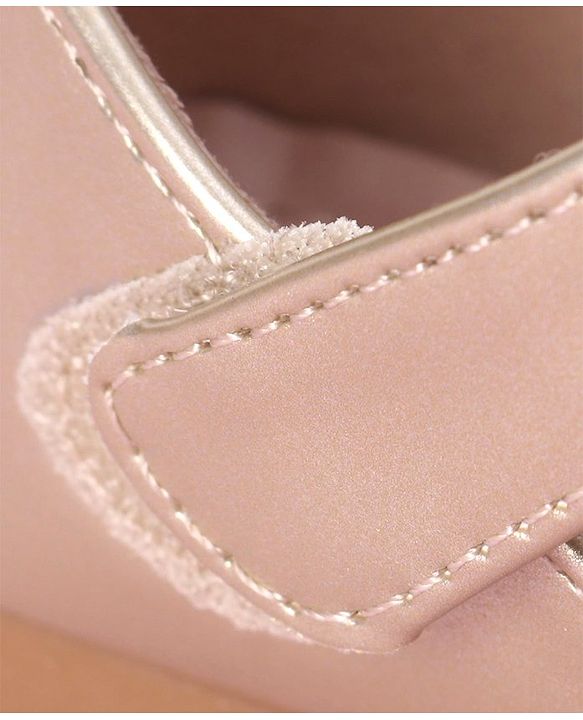 Cute Walk by Babyhug Velcro Closure Shimmer Solid Bellies - Golden