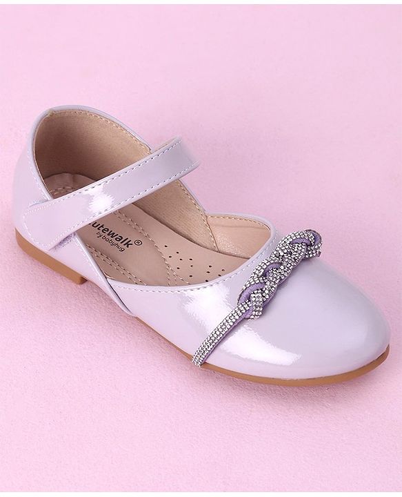 Cute Walk by Babyhug Velcro Closure Shimmer Solid Bellies - Golden