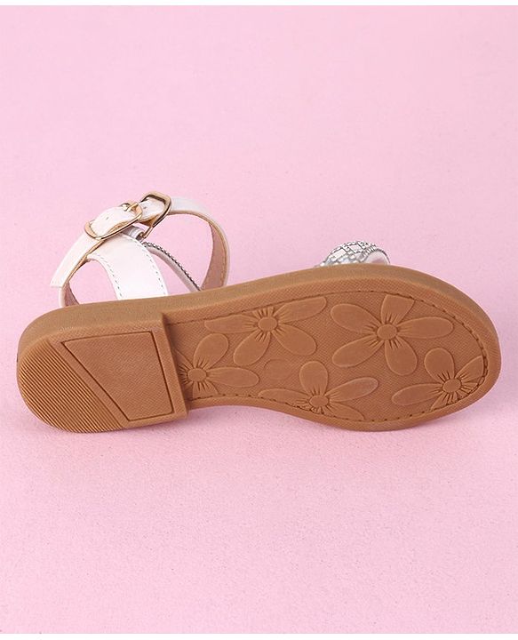 Cute Walk by Babyhug Studded Sandals with Buckle Closure - White