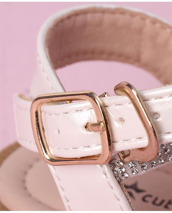 Cute Walk by Babyhug Studded Sandals with Buckle Closure - White