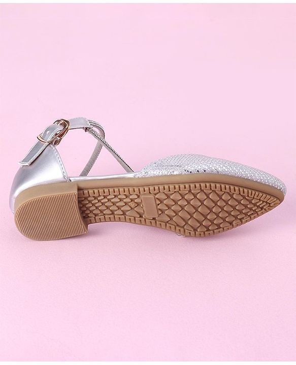 Cute Walk by Babyhug Shimmery & Studded Bellies with Buckle Closure - Sliver