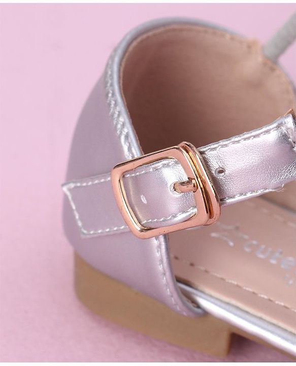 Cute Walk by Babyhug Shimmery & Studded Bellies with Buckle Closure - Sliver