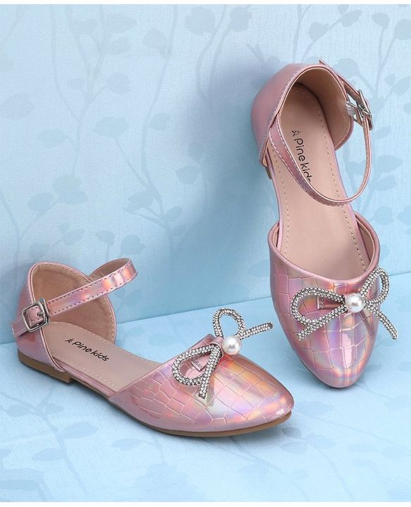 Pine Kids Buckled Bellies with Bow - Pink