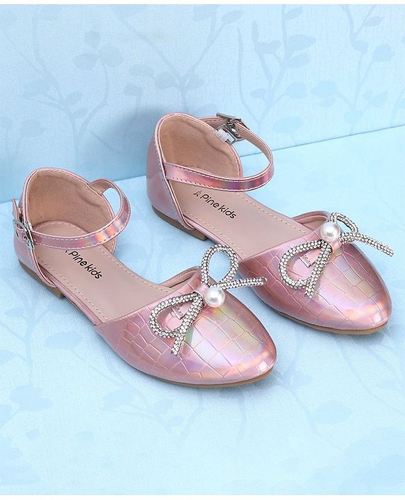 Pine Kids Buckled Bellies with Bow - Pink