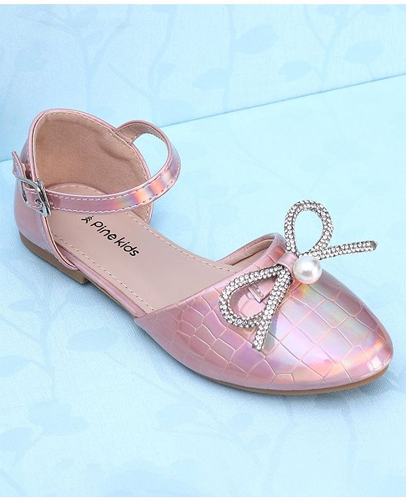 Pine Kids Buckled Bellies with Bow - Pink