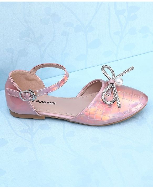 Pine Kids Buckled Bellies with Bow - Pink