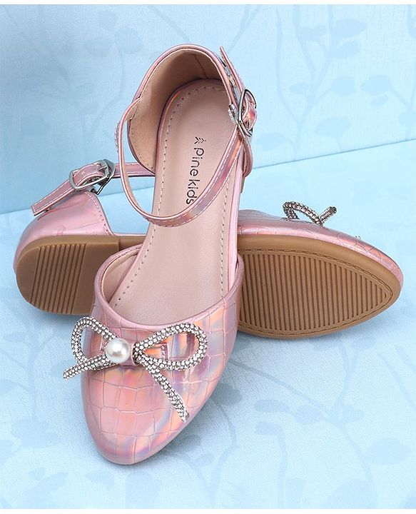 Pine Kids Buckled Bellies with Bow - Pink