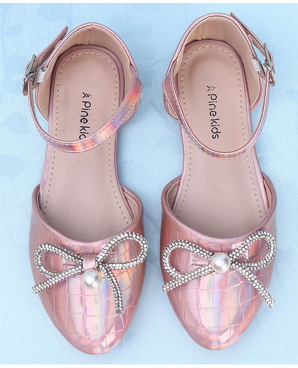 Pine Kids Buckled Bellies with Bow - Pink
