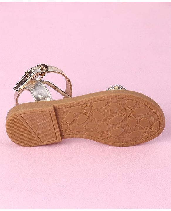 Cute Walk by Babyhug Studded Sandals with Buckle Closure - Golden