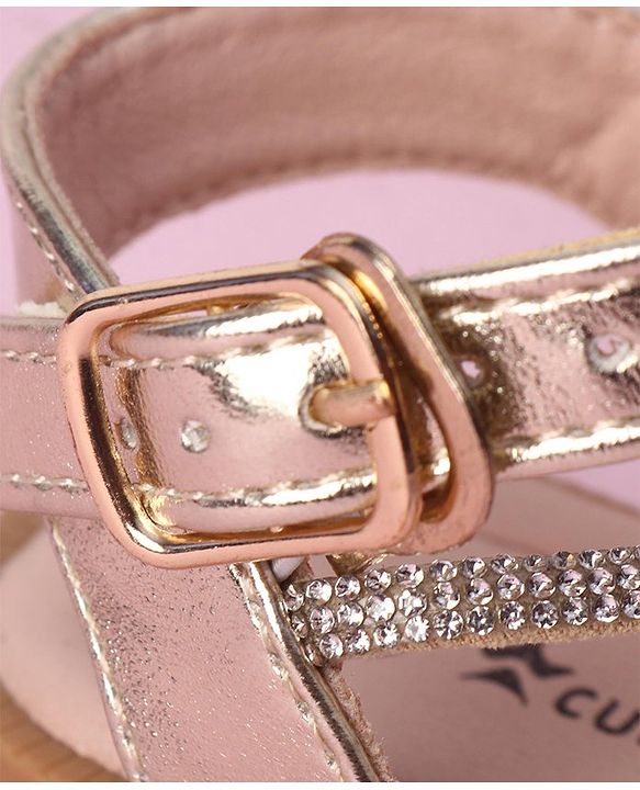 Cute Walk by Babyhug Studded Sandals with Buckle Closure - Golden