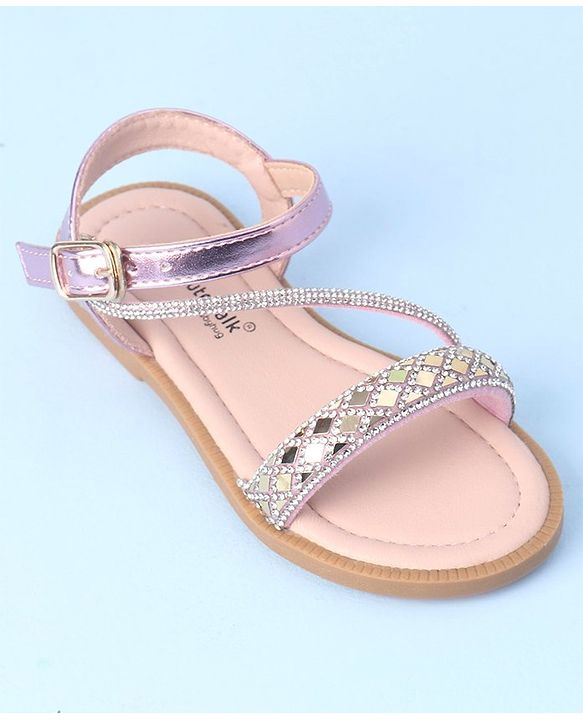 Cute Walk by Babyhug Studded Sandals with Buckle Closure - Pink