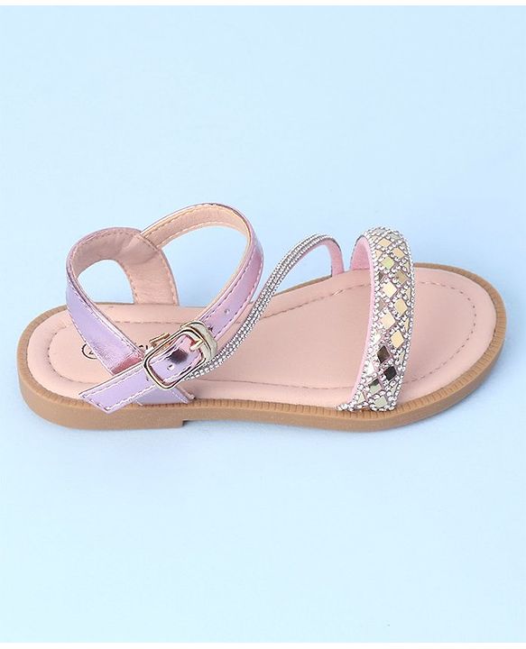 Cute Walk by Babyhug Studded Sandals with Buckle Closure - Pink