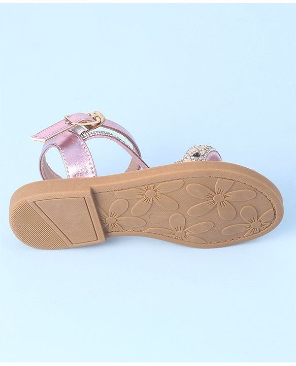 Cute Walk by Babyhug Studded Sandals with Buckle Closure - Pink