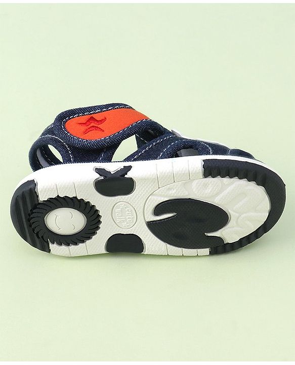 Cute Walk by Babyhug Velcro Closure casual Sandals with Engine Applique - Blue