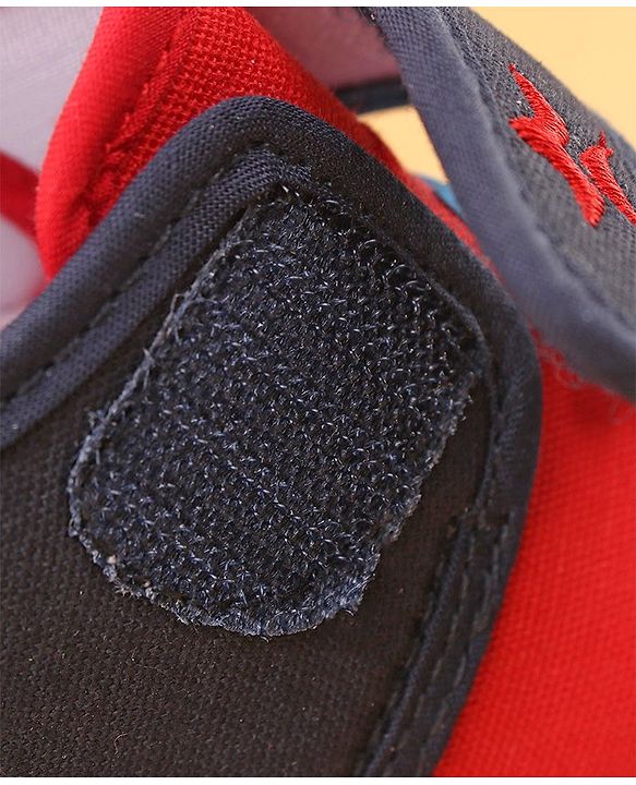 Cute Walk by Babyhug Casual Shoes With Velcro Closure & Dino Applique- Navy Blue & Red