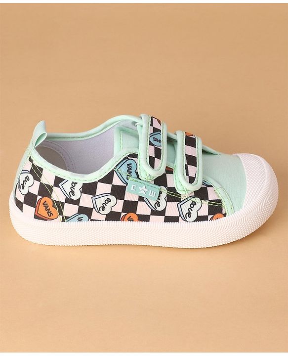 Cute Walk by Babyhug Velcro Closure Checked Casual Shoes - Green