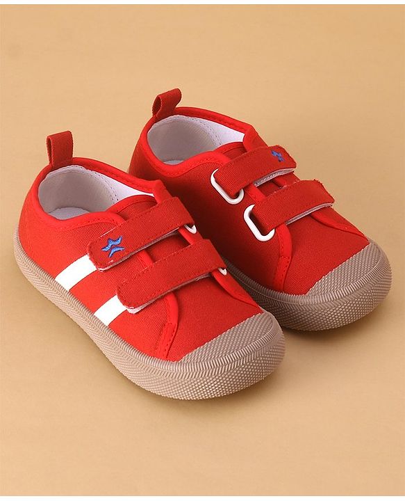 Cute Walk by Babyhug Solid Colour Casual Shoes with Velcro Closure - Red