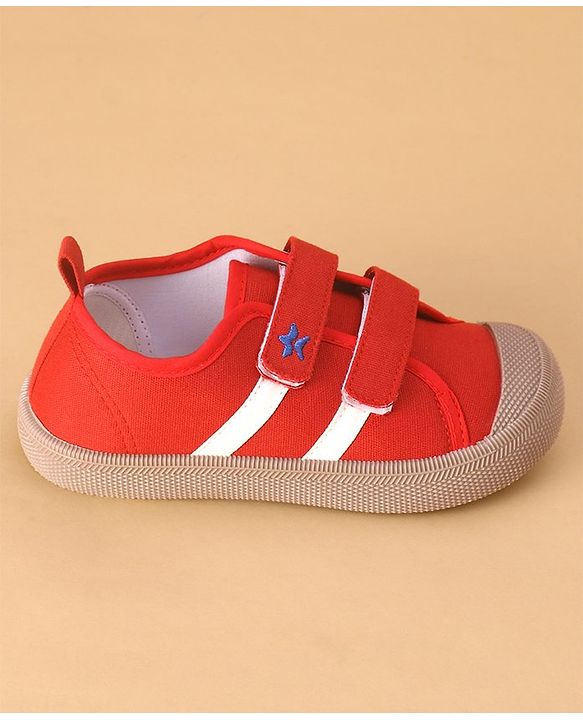 Cute Walk by Babyhug Solid Colour Casual Shoes with Velcro Closure - Red