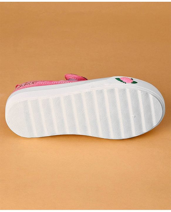Cute Walk by Babyhug Velcro Closure Sequin Detailed Casual Shoes - Fuschia