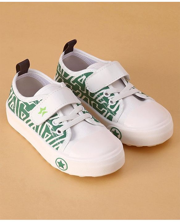 Cute Walk by Babyhug Text Printed Casual Shoes with Velcro Closure - Green