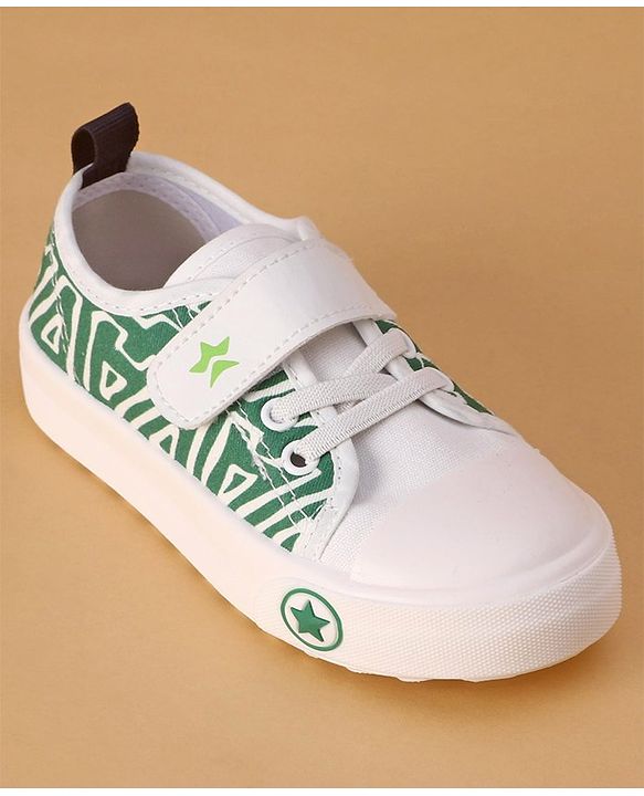 Cute Walk by Babyhug Text Printed Casual Shoes with Velcro Closure - Green