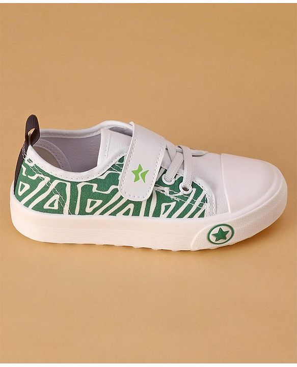 Cute Walk by Babyhug Text Printed Casual Shoes with Velcro Closure - Green