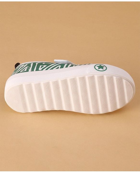 Cute Walk by Babyhug Text Printed Casual Shoes with Velcro Closure - Green