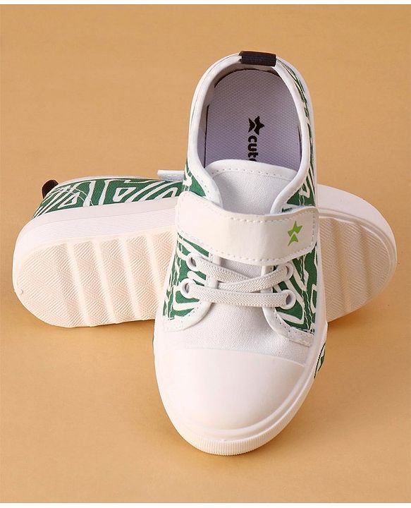 Cute Walk by Babyhug Text Printed Casual Shoes with Velcro Closure - Green