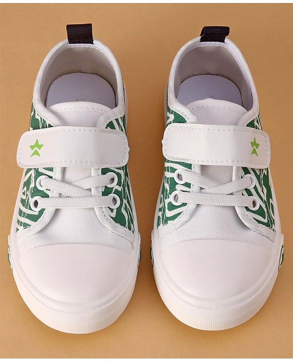 Cute Walk by Babyhug Text Printed Casual Shoes with Velcro Closure - Green