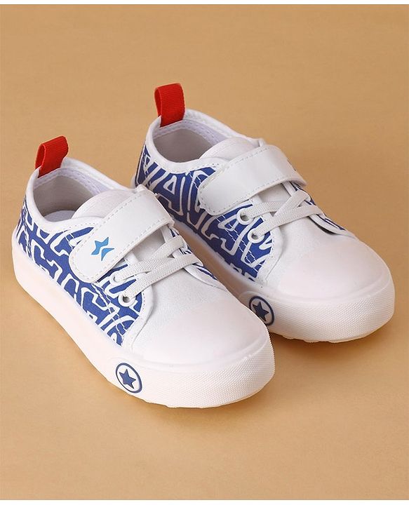Cute Walk by Babyhug Text Printed Casual Shoes with Velcro Closure - Blue
