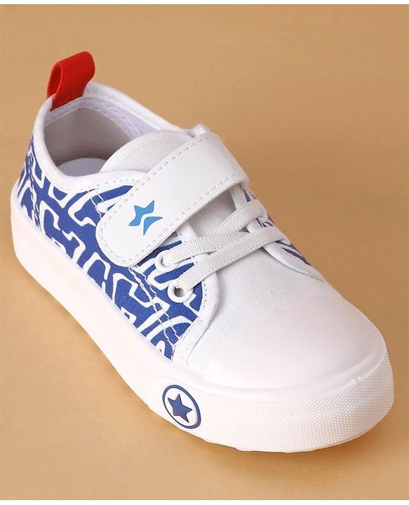 Cute Walk by Babyhug Text Printed Casual Shoes with Velcro Closure - Blue