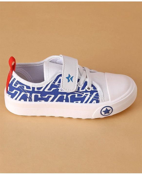 Cute Walk by Babyhug Text Printed Casual Shoes with Velcro Closure - Blue
