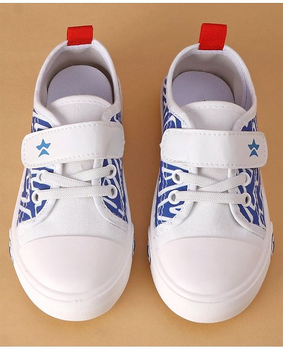 Cute Walk by Babyhug Text Printed Casual Shoes with Velcro Closure - Blue