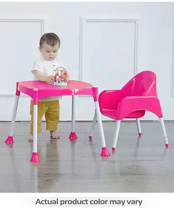 Babyhug 3 in 1 Play & Grow High Chair With 5 Point Safety Harness And Anti-Slip Base  - Blue