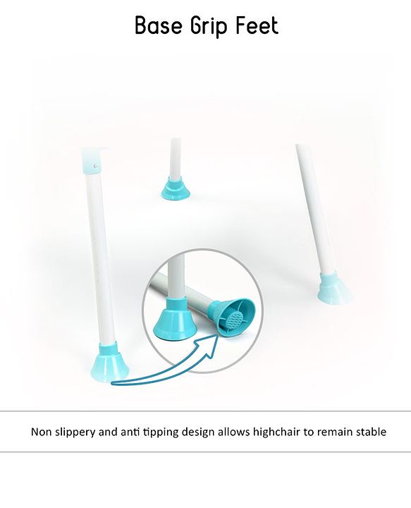 Babyhug 3 in 1 Play & Grow High Chair With 5 Point Safety Harness And Anti-Slip Base  - Blue