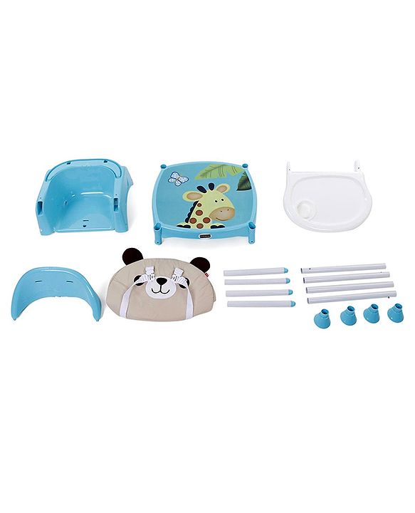 Babyhug 3 in 1 Play & Grow High Chair With 5 Point Safety Harness And Anti-Slip Base  - Blue