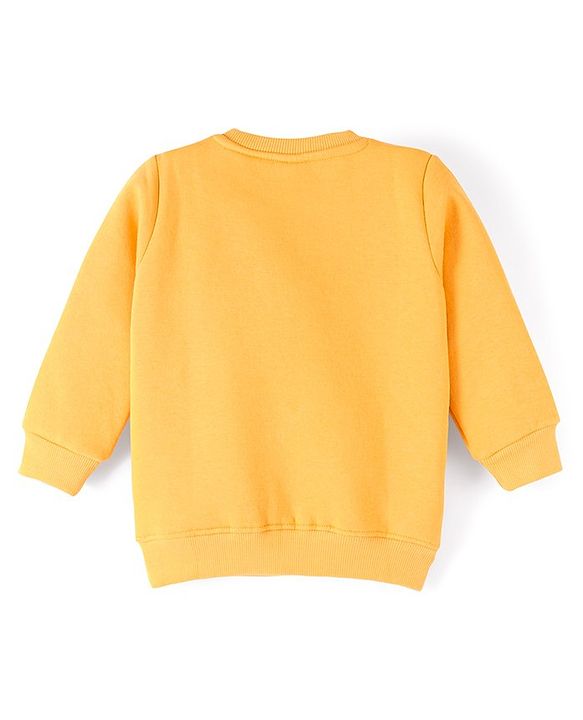 Babyhug Brushed Fleece Full Sleeves Sweatshirt with Chipmunks Graphics Print - Yellow