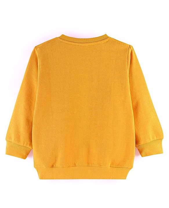 Babyhug Cotton Knit Full Sleeves Sweatshirt with Forest Adventure Graphics Print - Yellow