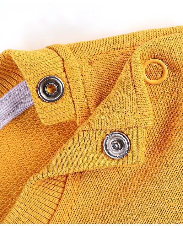 Babyhug Cotton Knit Full Sleeves Sweatshirt with Forest Adventure Graphics Print - Yellow