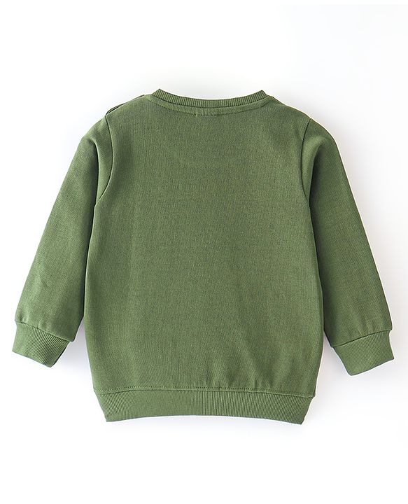 Babyhug Cotton Full Sleeves Sweatshirt with Graphics Print - Green