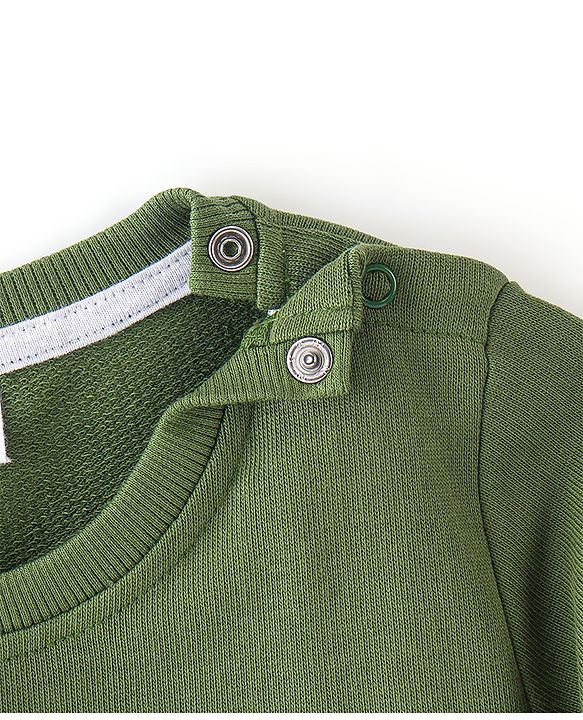 Babyhug Cotton Full Sleeves Sweatshirt with Graphics Print - Green