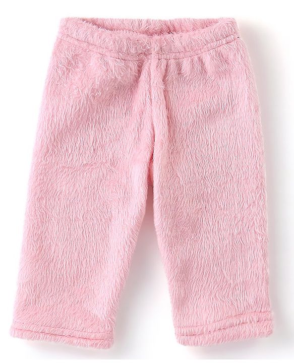 Babyhug Velour Knit Full Sleeves Winter Wear Night Suit with Cloud Applique - Pink