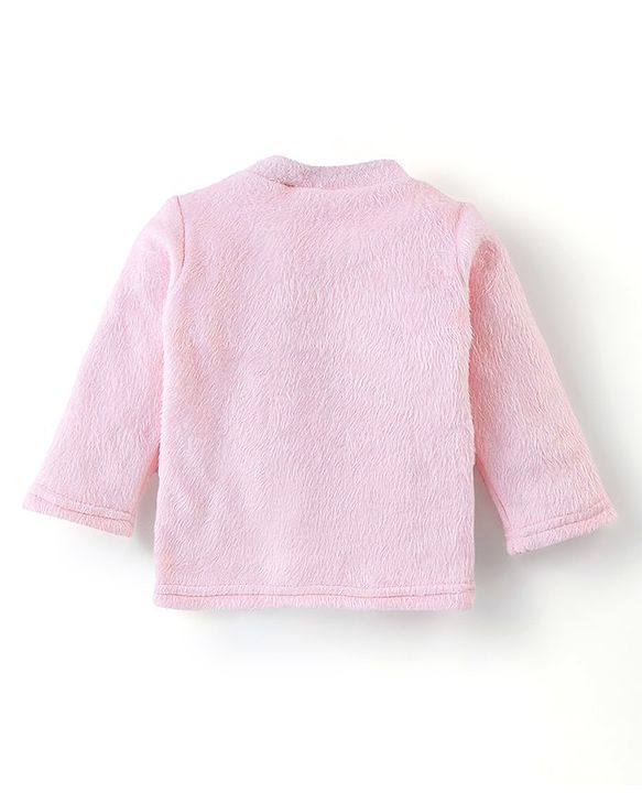 Babyhug Velour Knit Full Sleeves Winter Wear Night Suit with Unicorn  Applique - Pink