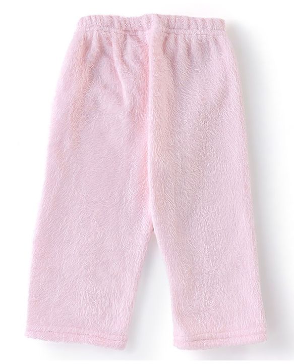 Babyhug Velour Knit Full Sleeves Winter Wear Night Suit with Unicorn  Applique - Pink