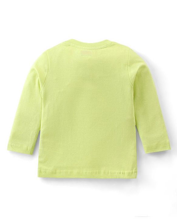 Babyhug Cotton Knit Full Sleeves Bear Print Night Suit - Green & Blue
