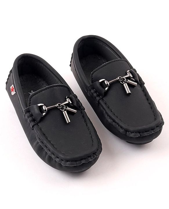 Cute Walk by Babyhug Slip On Party Shoes with Applique - Black